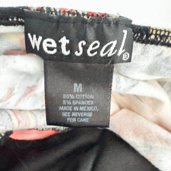 Y2K Wet Seal Tube Top Strapless Floral Black Size M Retro Indie Sleaze Coquette‎ - Picture 5 of 5